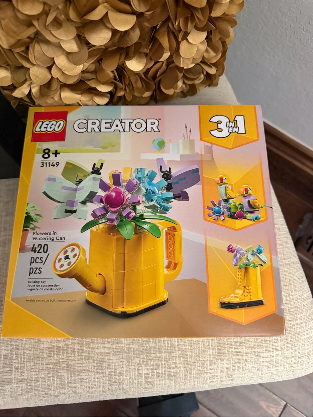 NEW Lego Yellow Watering Can with Multicolored Flower Bouquet